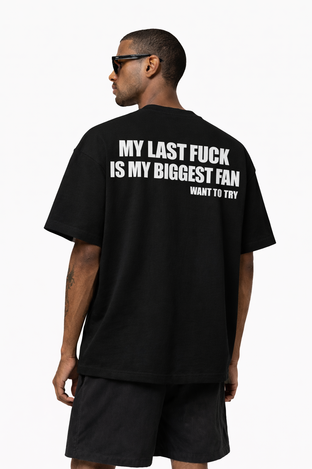 T-Shirt Boxy Noir My Last F*ck Is My Biggest Fan