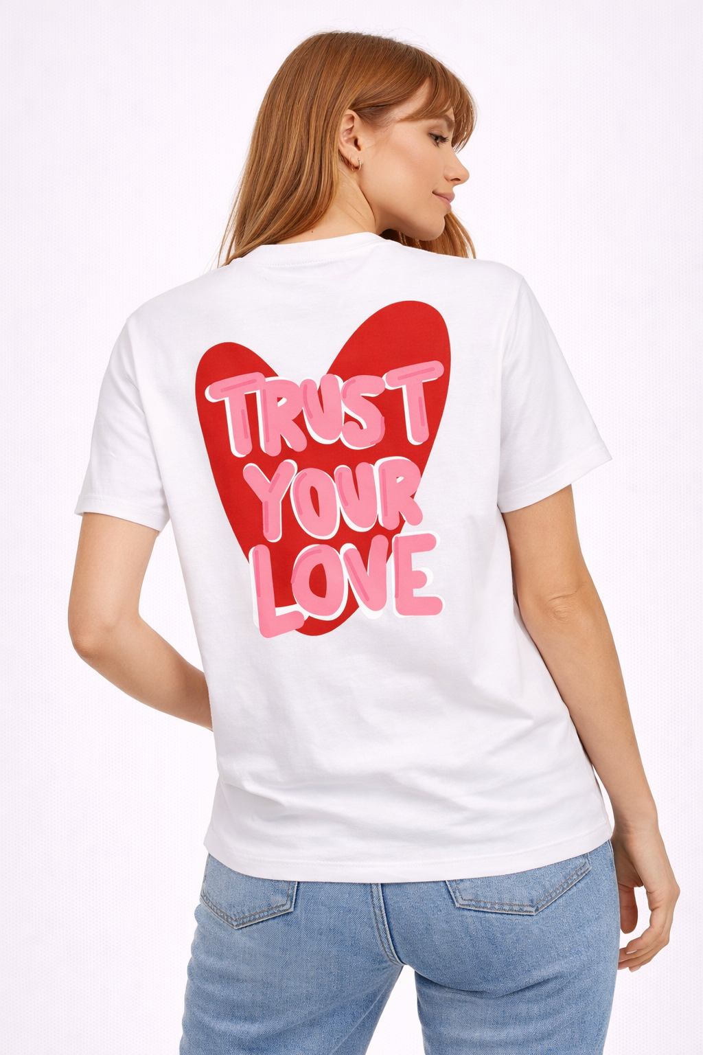 T-shirt Blanc Unisexe Trust love