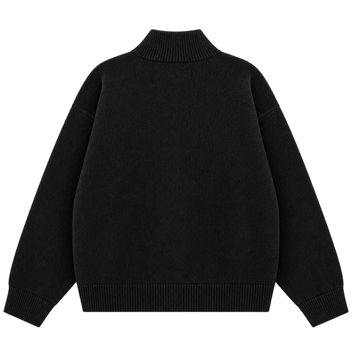 Sweat zippé en maille fluffy monogramme signature noir