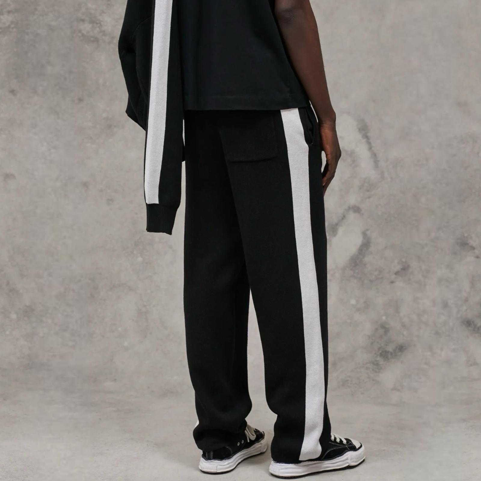 Pantalon Knitted Noir Signature rayures latérales