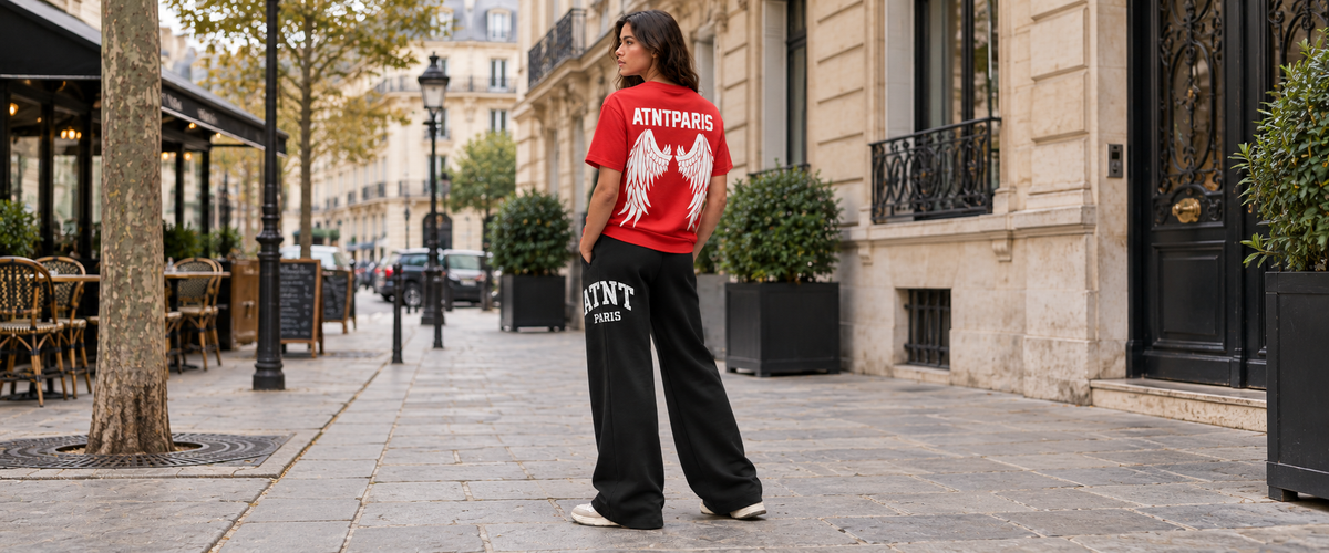 T-Shirt Unisexe Dark Angel avec jogging wide leg noir — tenue à Paris