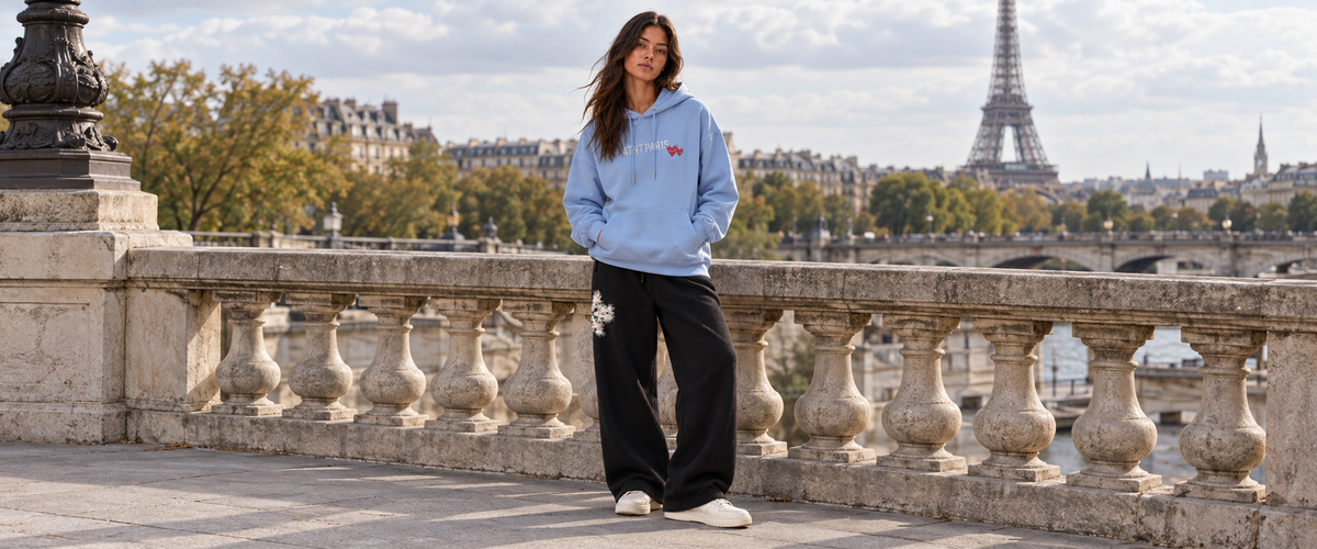 Tenue love-ciel ATNT PARIS portée à Paris