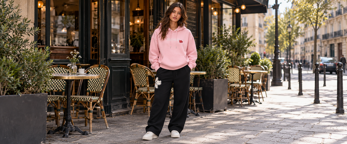 Tenue love-rose ATNT PARIS portée à Paris
