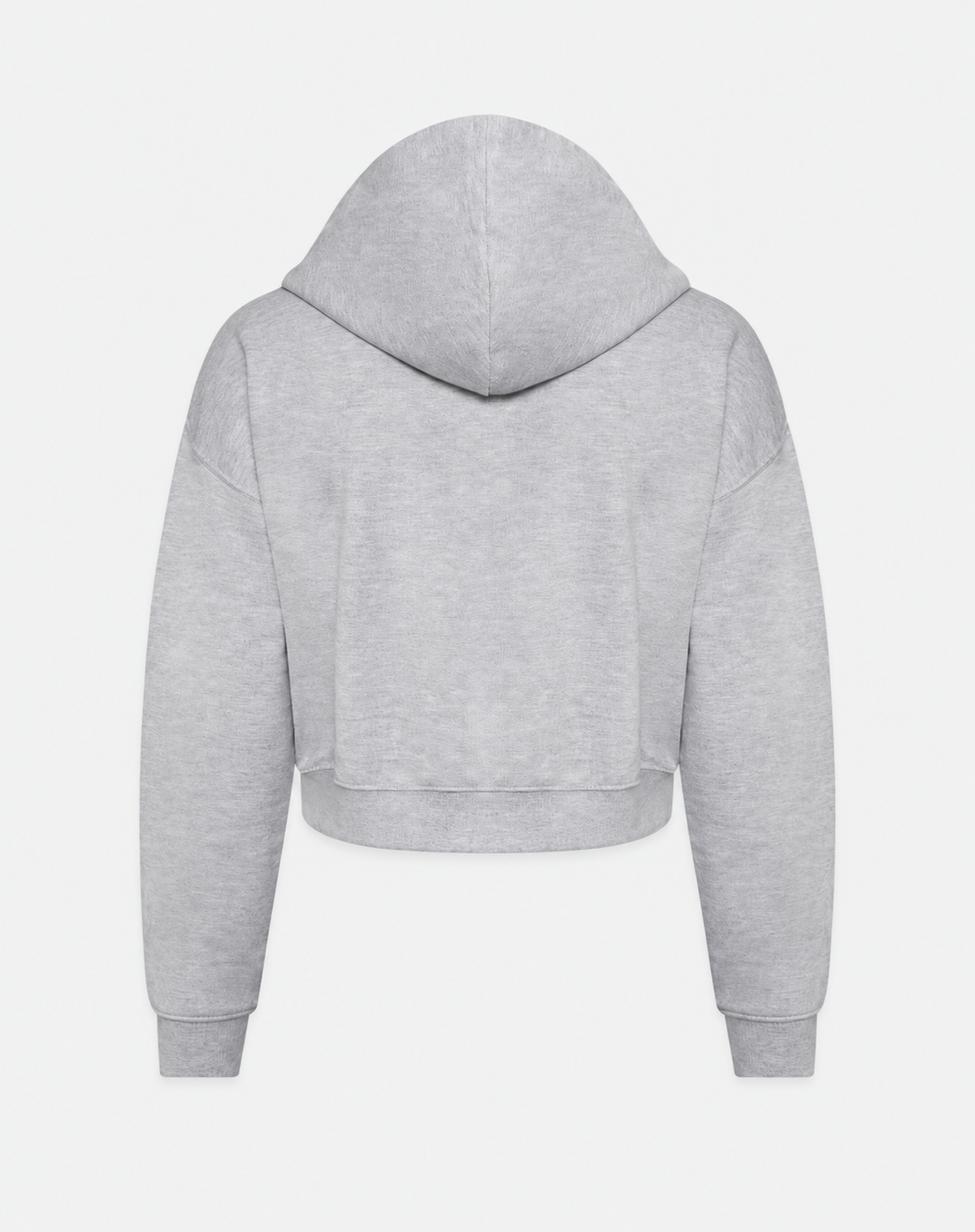 Sweat crop zippé femme Heather Grey ATNT PARIS, vue de dos à plat