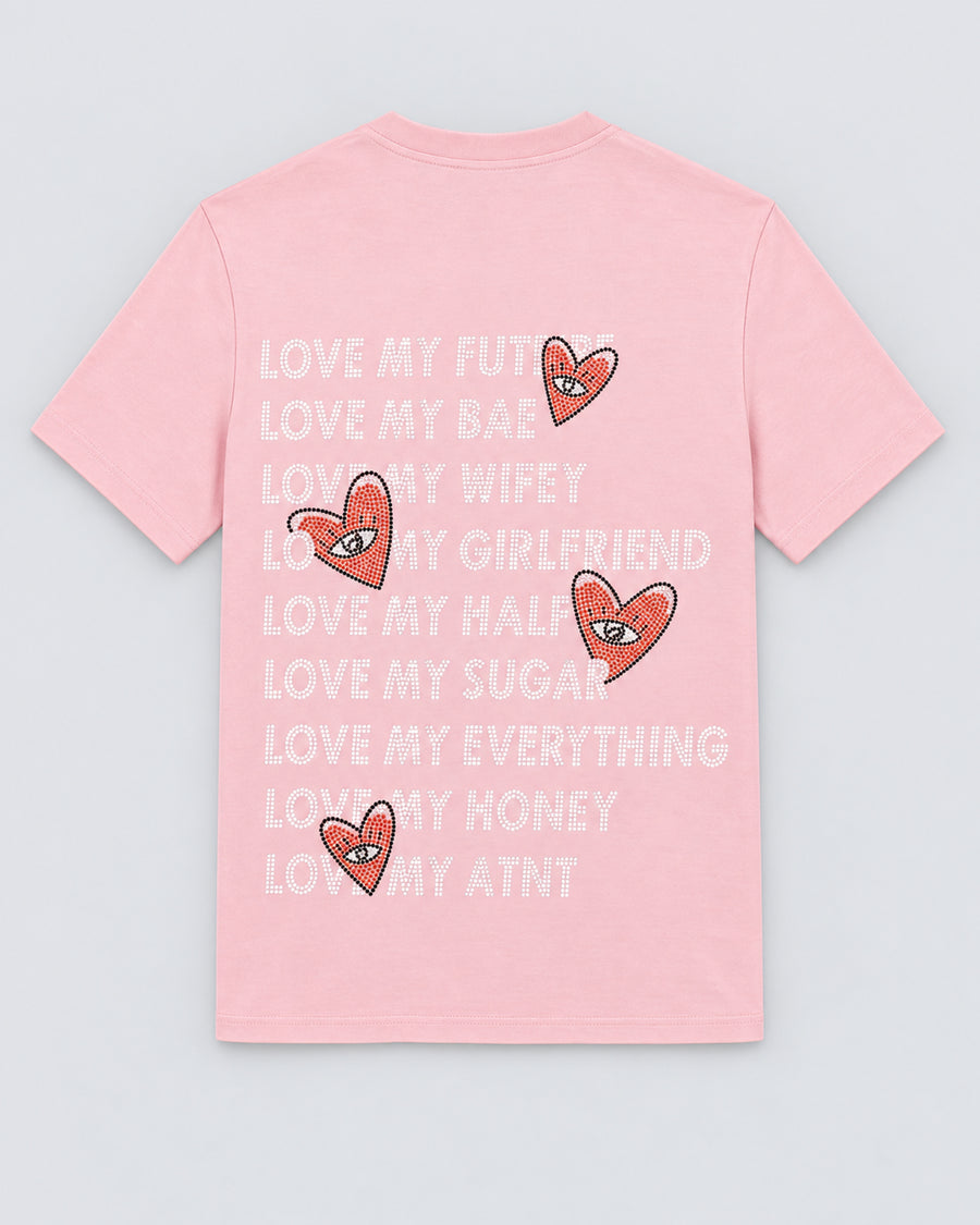 T-shirt Rose unisexe Love heart Strass