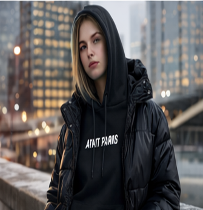 Sweat capuche Noir Dark Angel