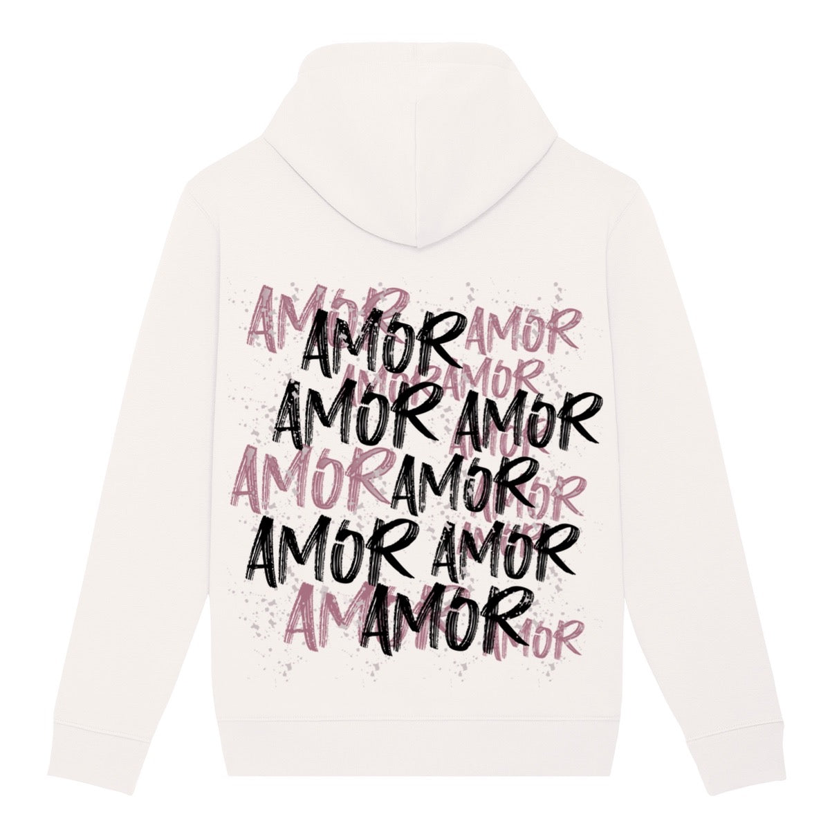 Sweat à capuche blanc amor ATNT PARIS, vue de dos.