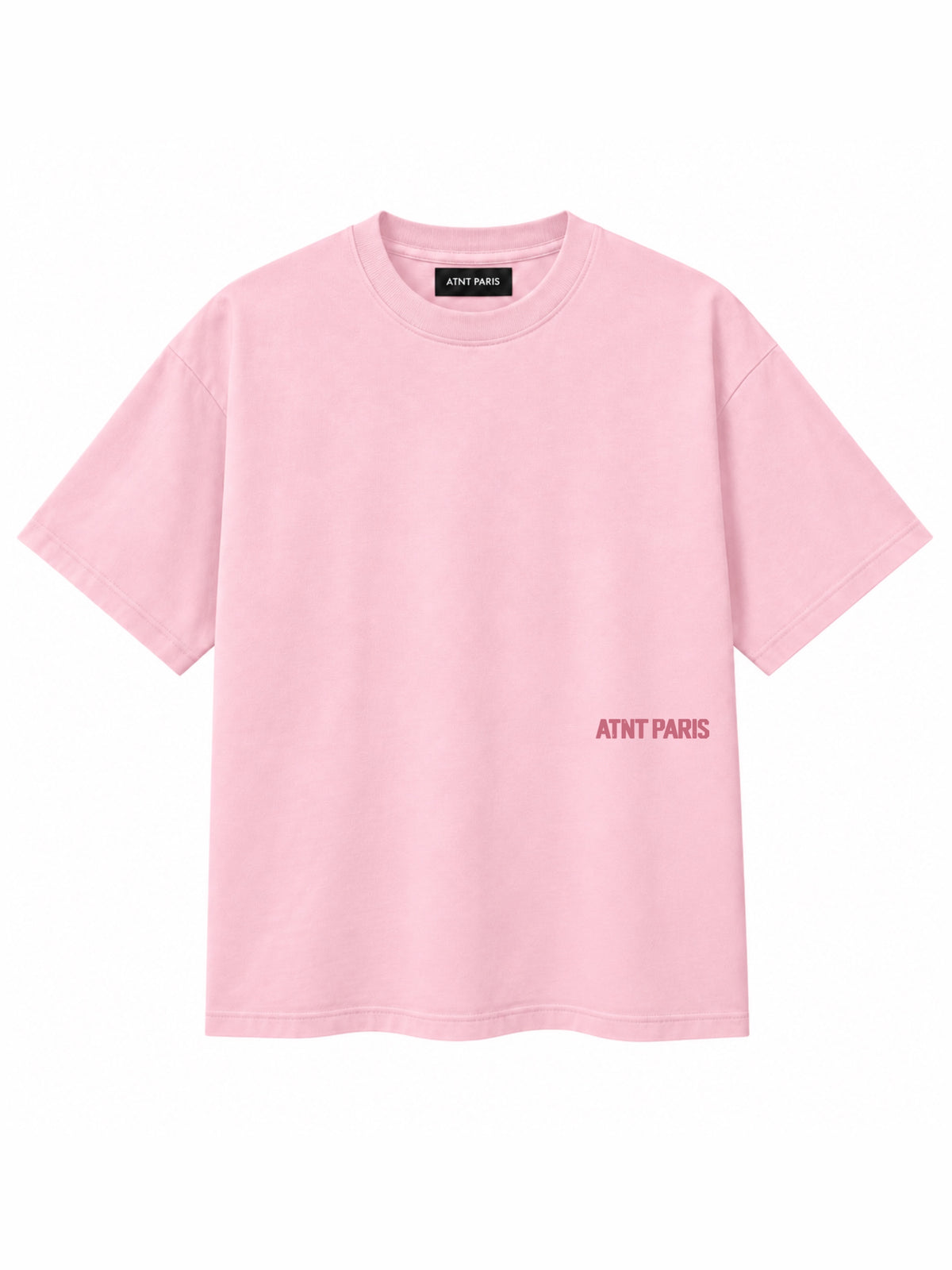 T-shirt Already Famous rose clair ATNT PARIS, vue de face.