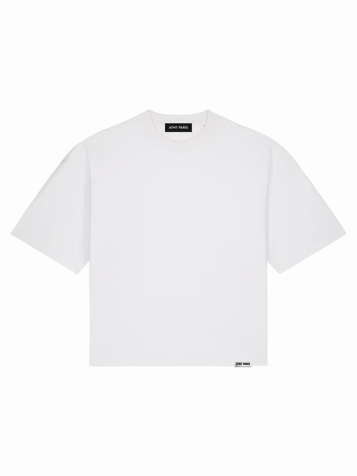 T-shirt boxy blanc my last f*ck is my biggest fan ATNT PARIS, vue de face.