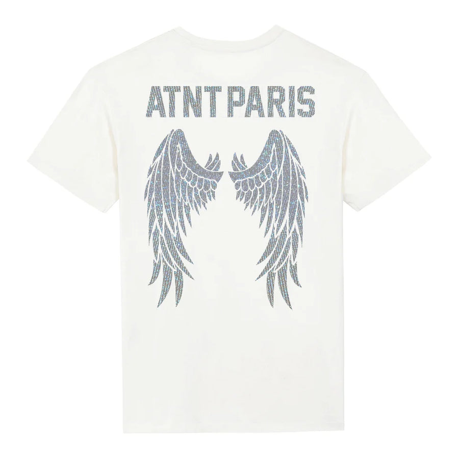 Tee Shirt Blanc unisexe Dark Angel Strass