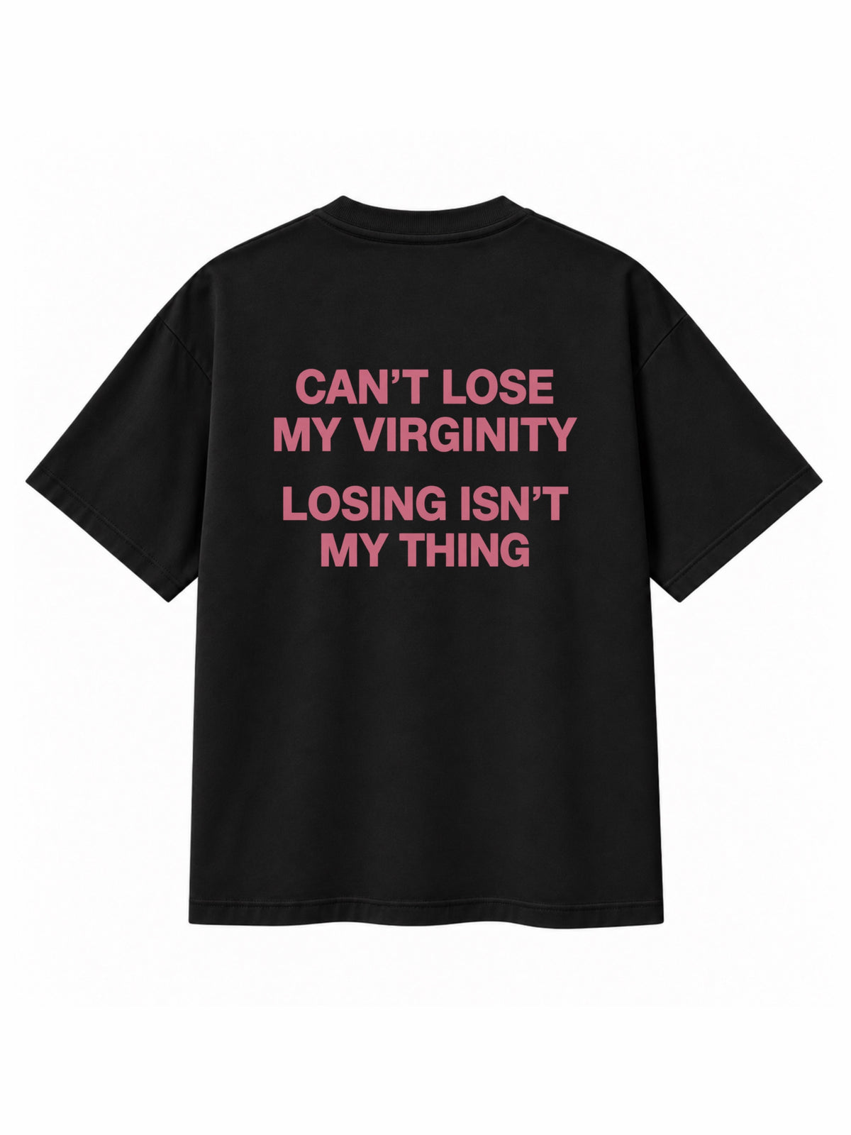T-shirt noir Can't Lose My Virginity ATNT PARIS, vue de dos.