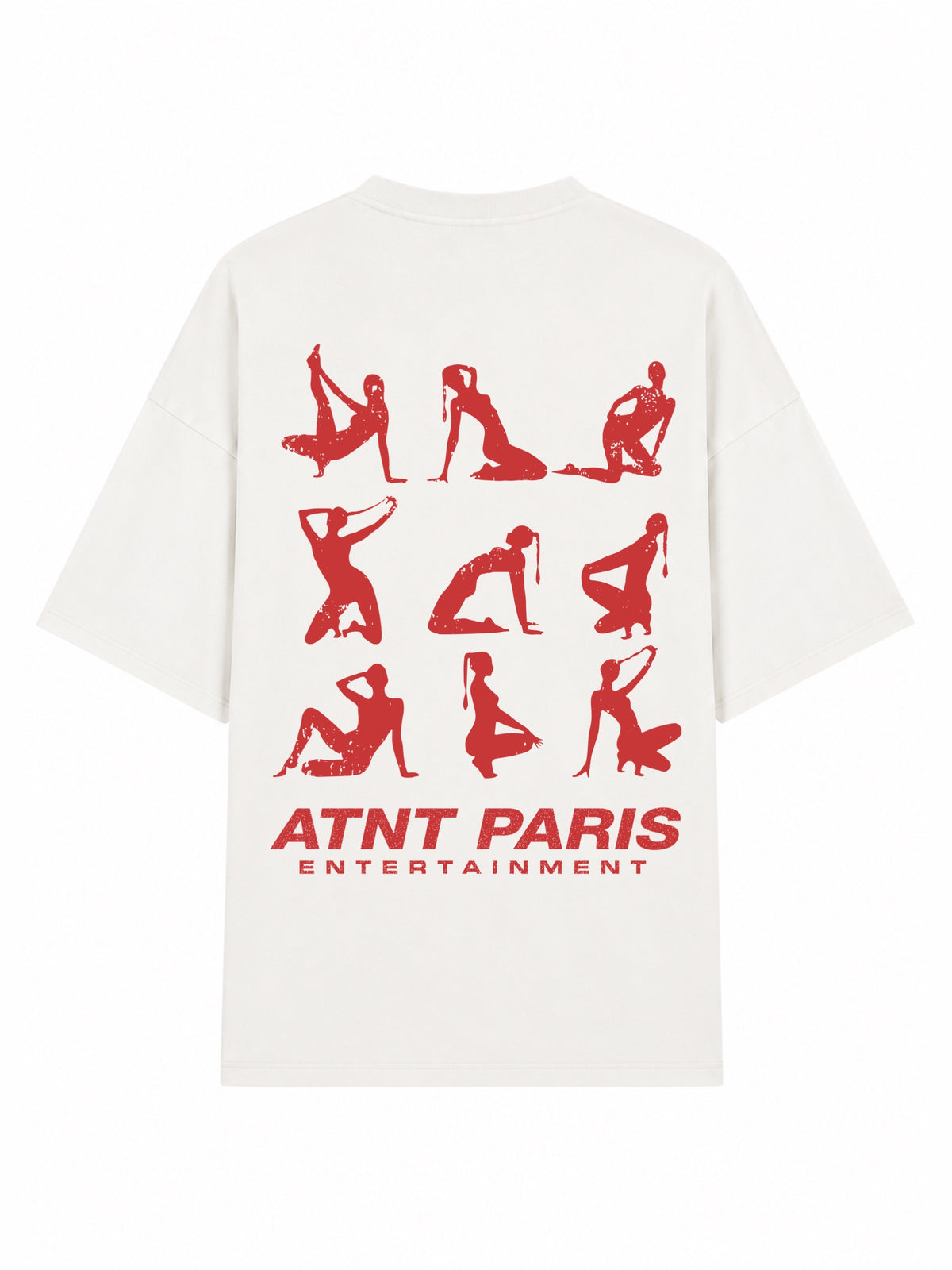 T-shirt oversize ample entertainment blanc ATNT PARIS, vue de dos.