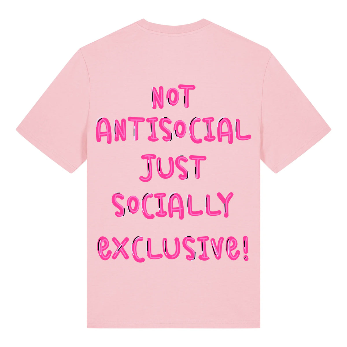 T-shirt rose Not Antisocial ATNT PARIS, vue de dos.