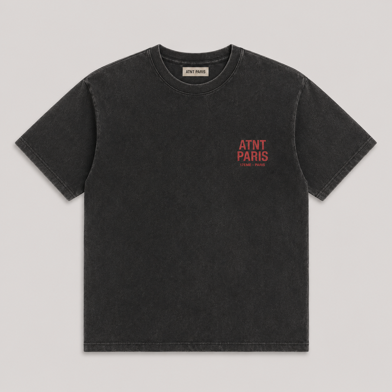 T-shirt Washed Black ATNT Paris 17ème — Remember Edition