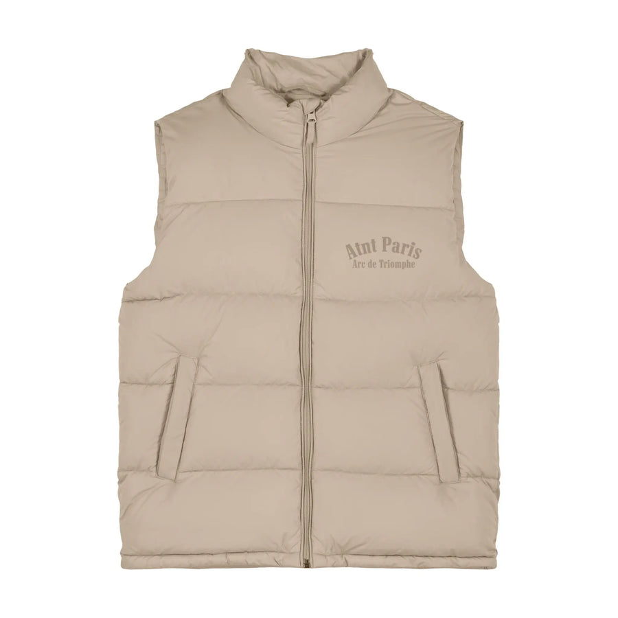Veste doudoune Puffer sans manche oversize beige - Arc de Triomphe