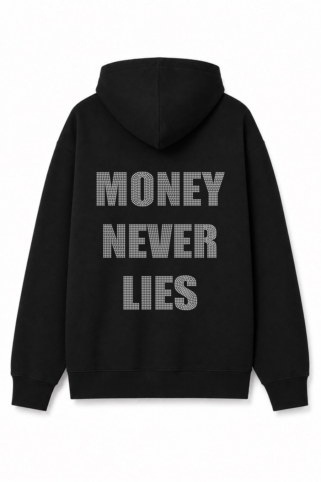 Sweat à Capuche Noir « Money Never Lies » – ATNT Paris