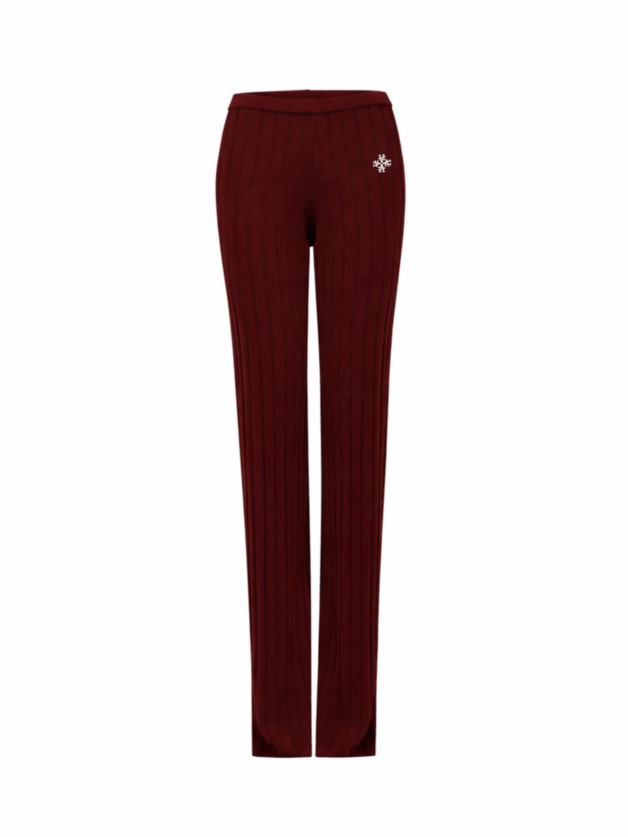 Pantalon riviera ATNT Signature en maille côtelée Bordeaux