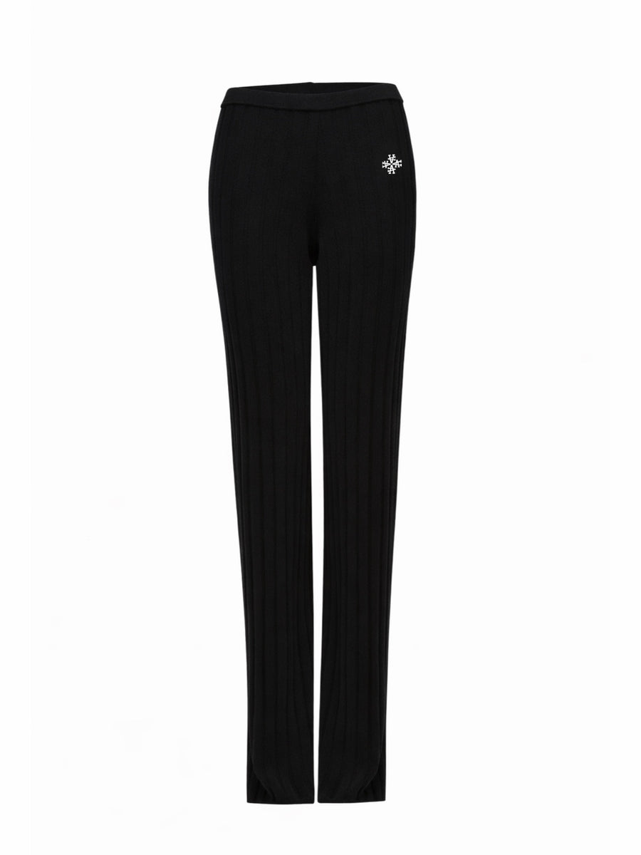 Pantalon riviera ATNT Signature en maille côtelée Noir
