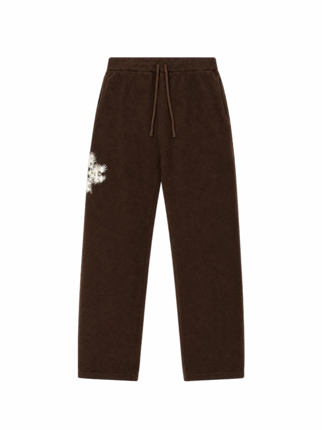 Pantalon de jogging en maille fluffy monogramme signature marron