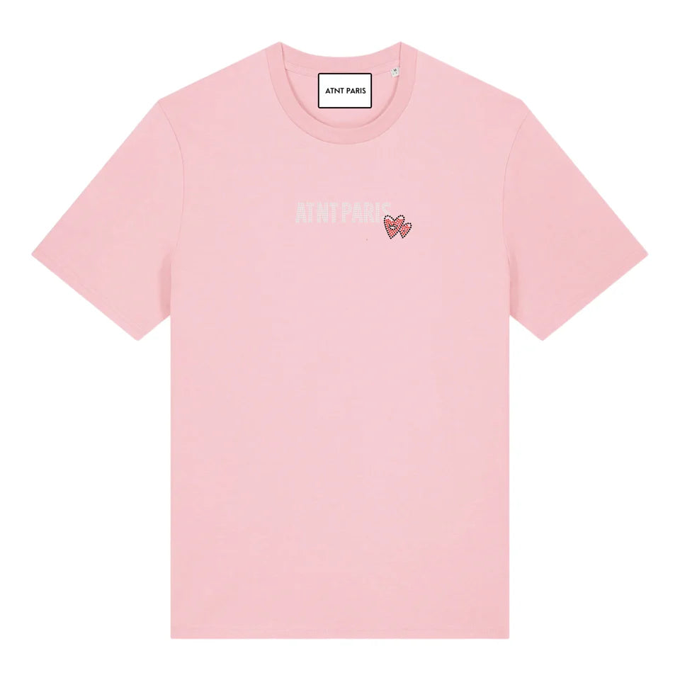 t-shirt Rose unisexe Love heart Strass