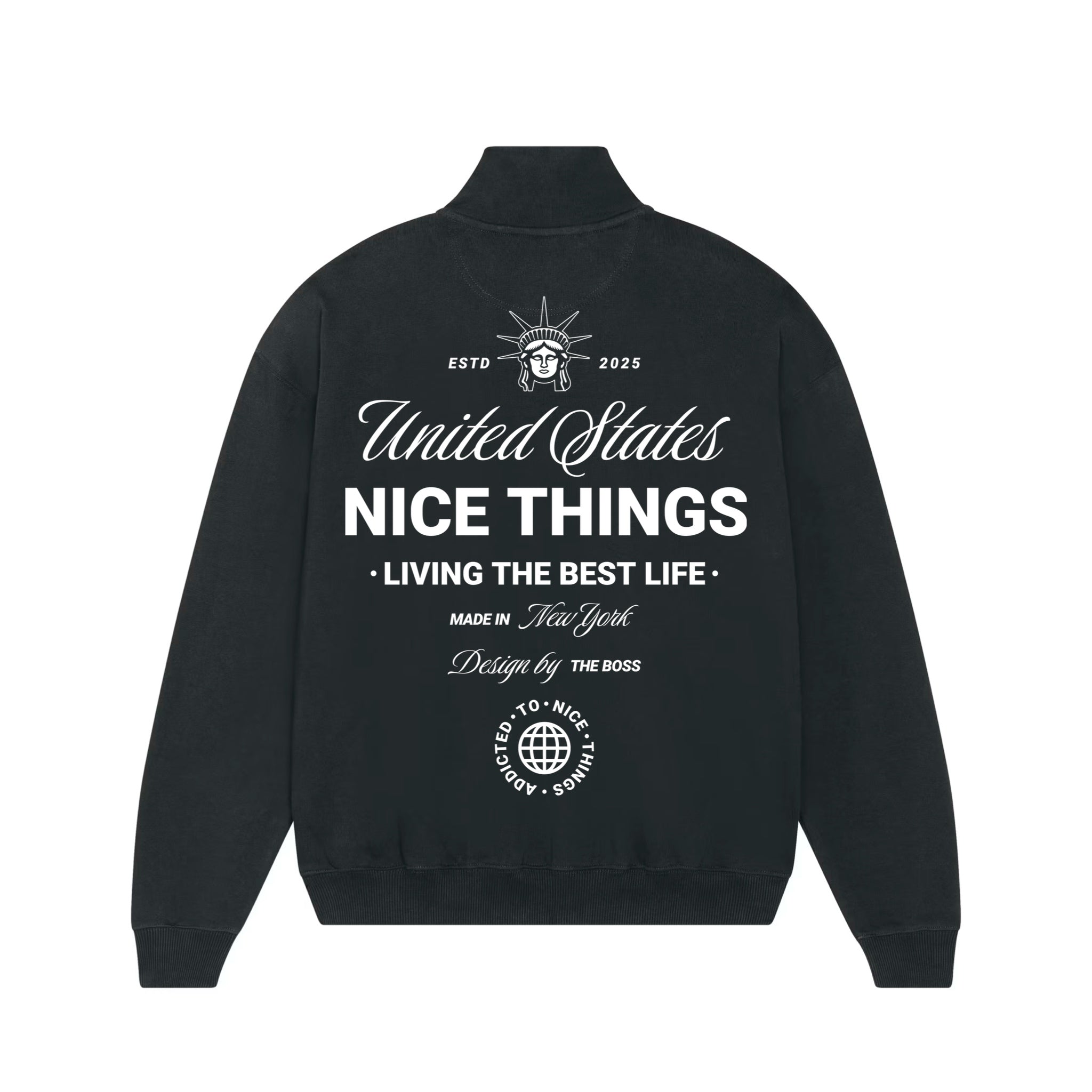 Sweat Col Trucker Noir –  Nyc Héritage