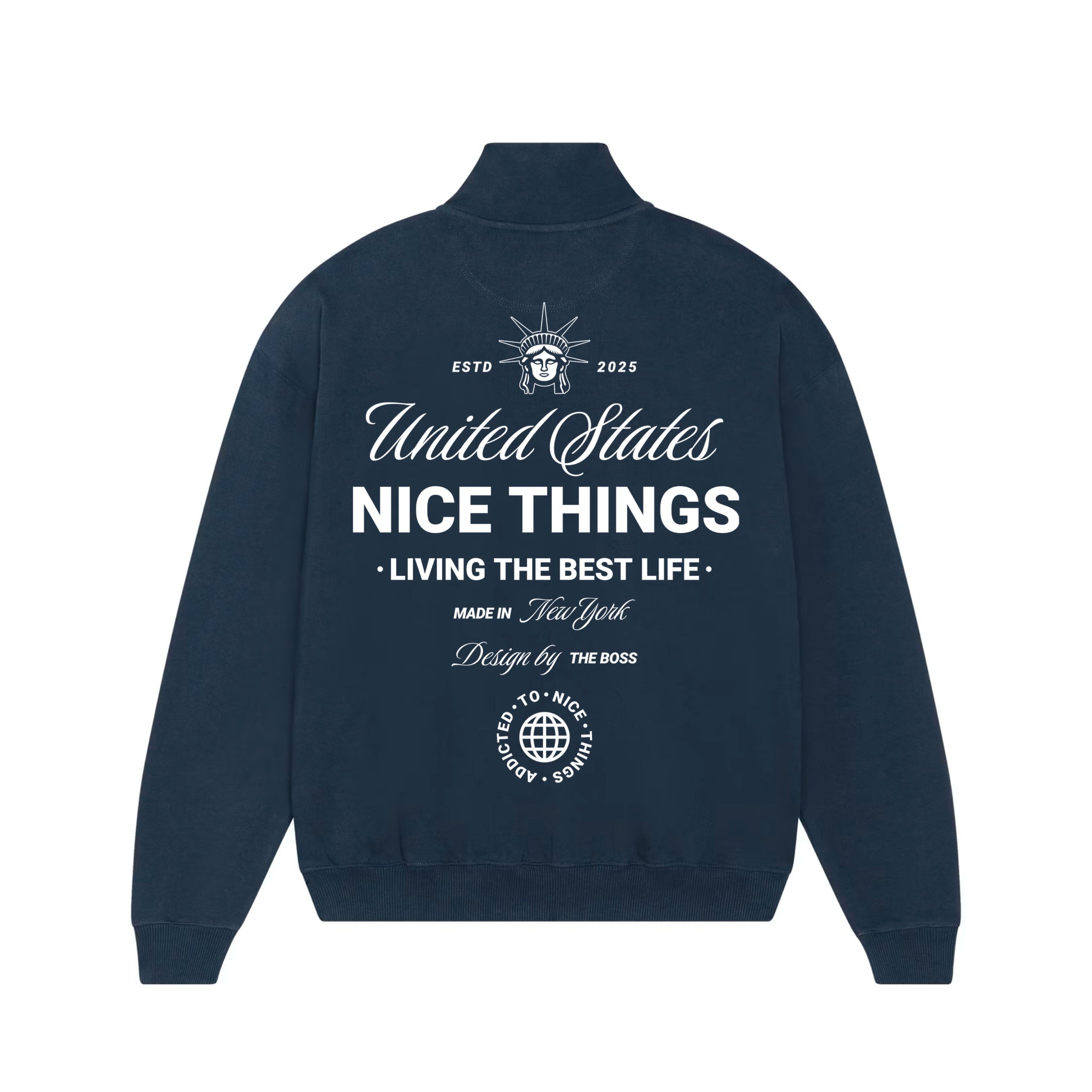 Sweat Col Trucker navy –  Nyc Héritage