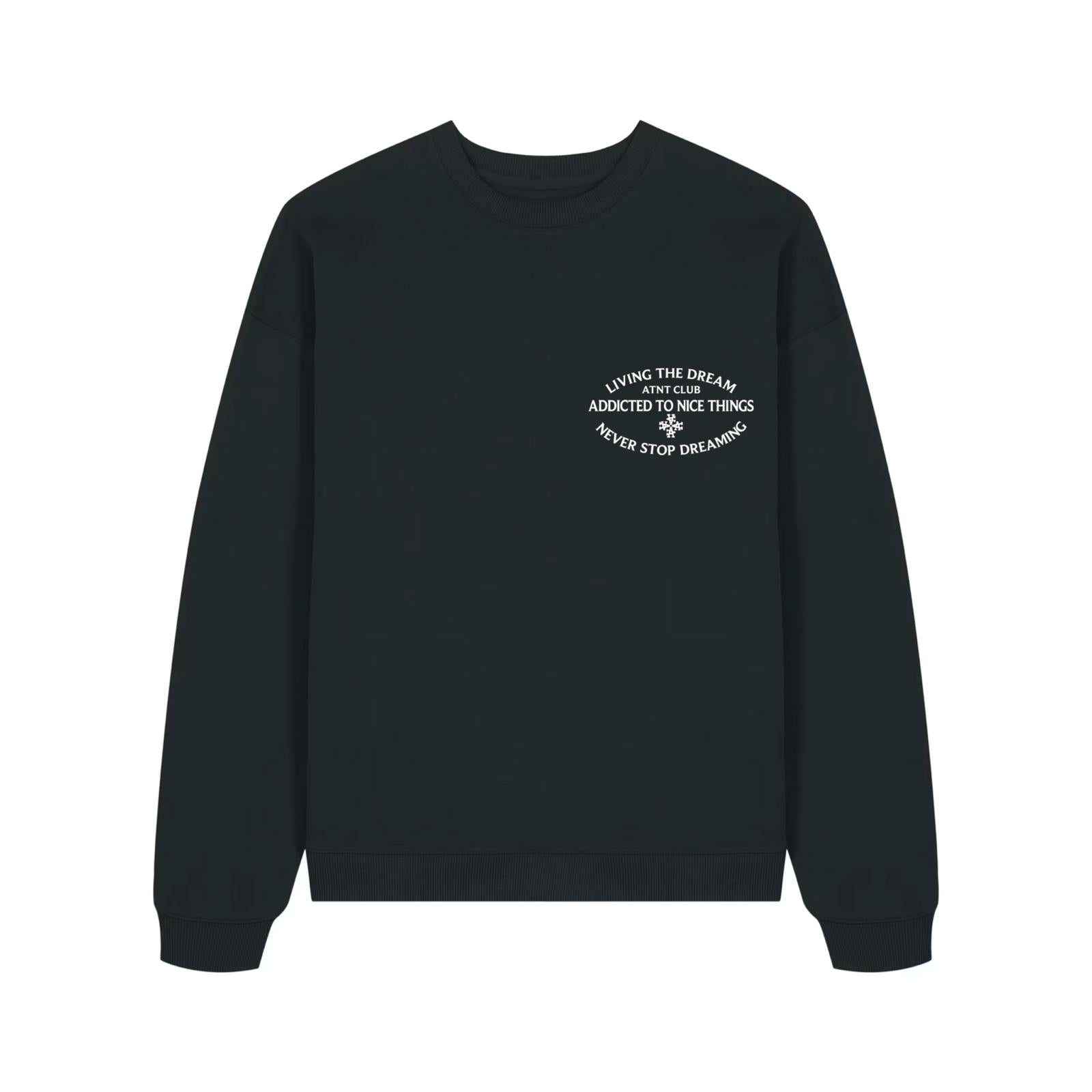 Sweat col rond Noir Never Stop Dreaming