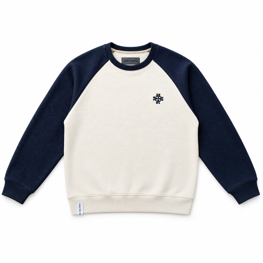 Sweat Héritage Raglan Écru & Marine