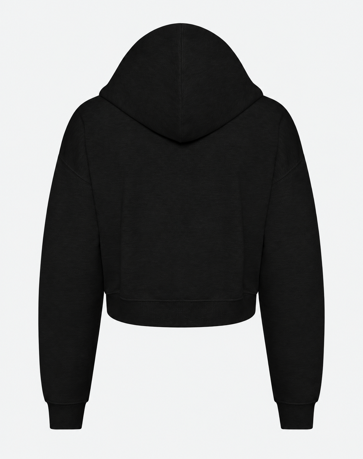 Sweat crop zippé femme noir ATNT PARIS, vue de dos à plat