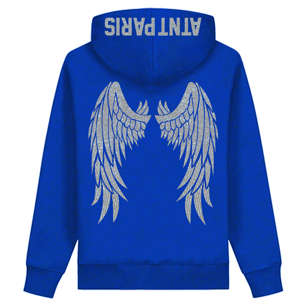Sweat Capuche Bleu roi Dark Angel Strass