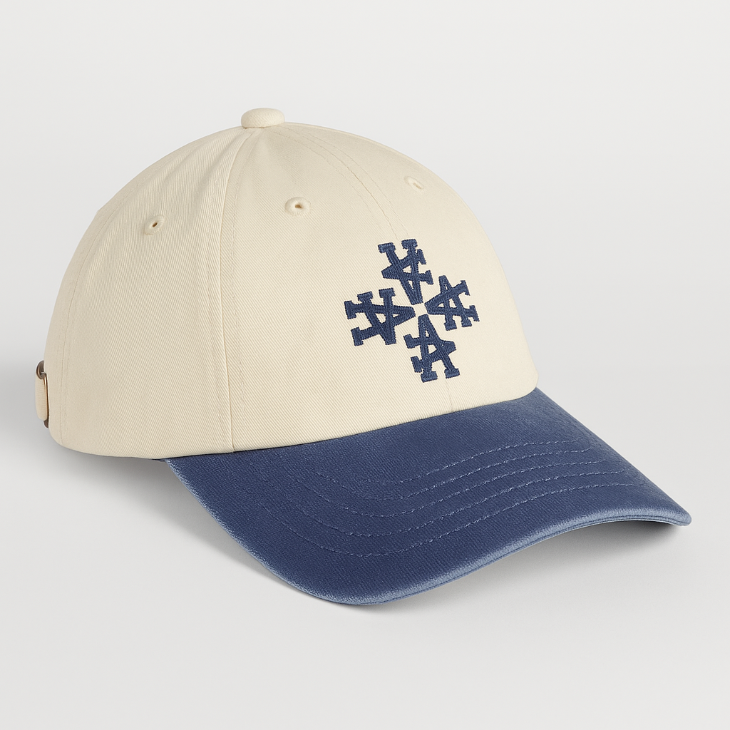 Casquette Vintage Logo A -Blanc/Bleu Roi