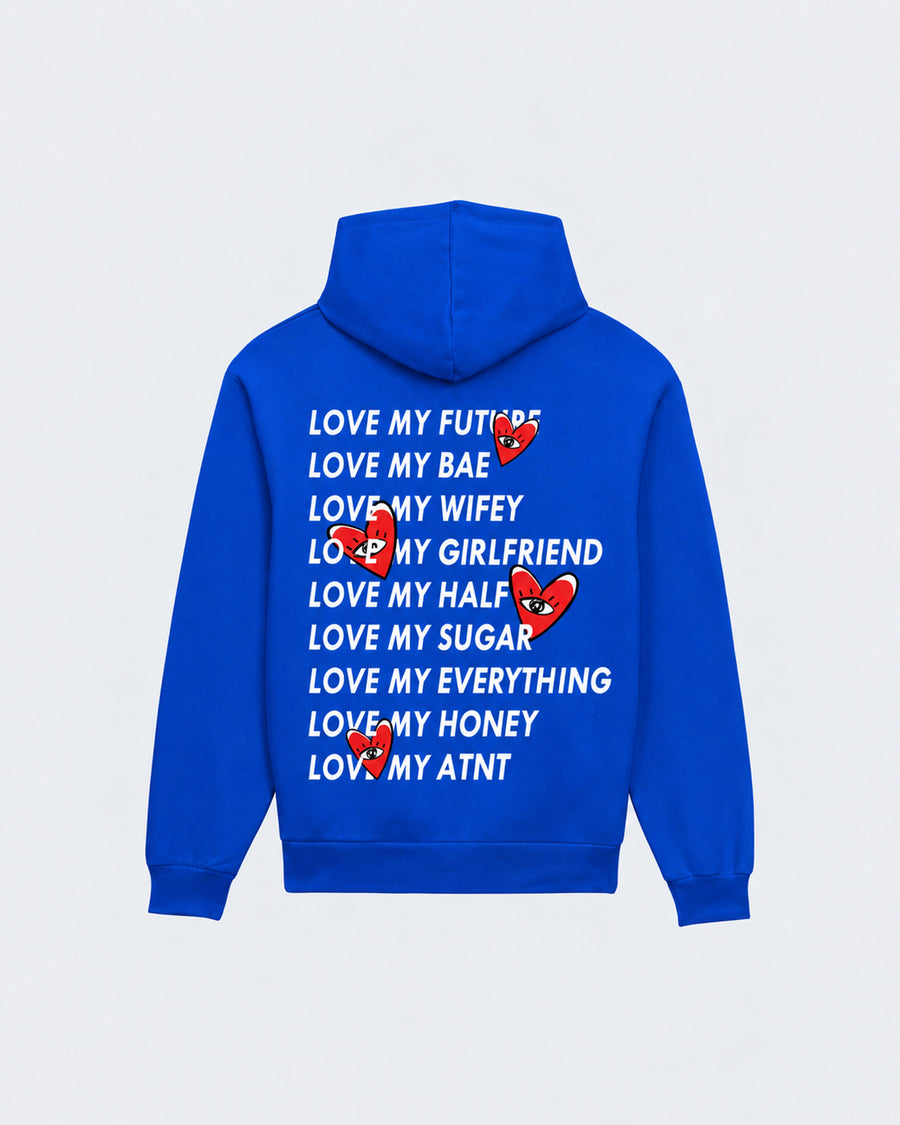 Sweat Capuche Bleu roi Love Heart