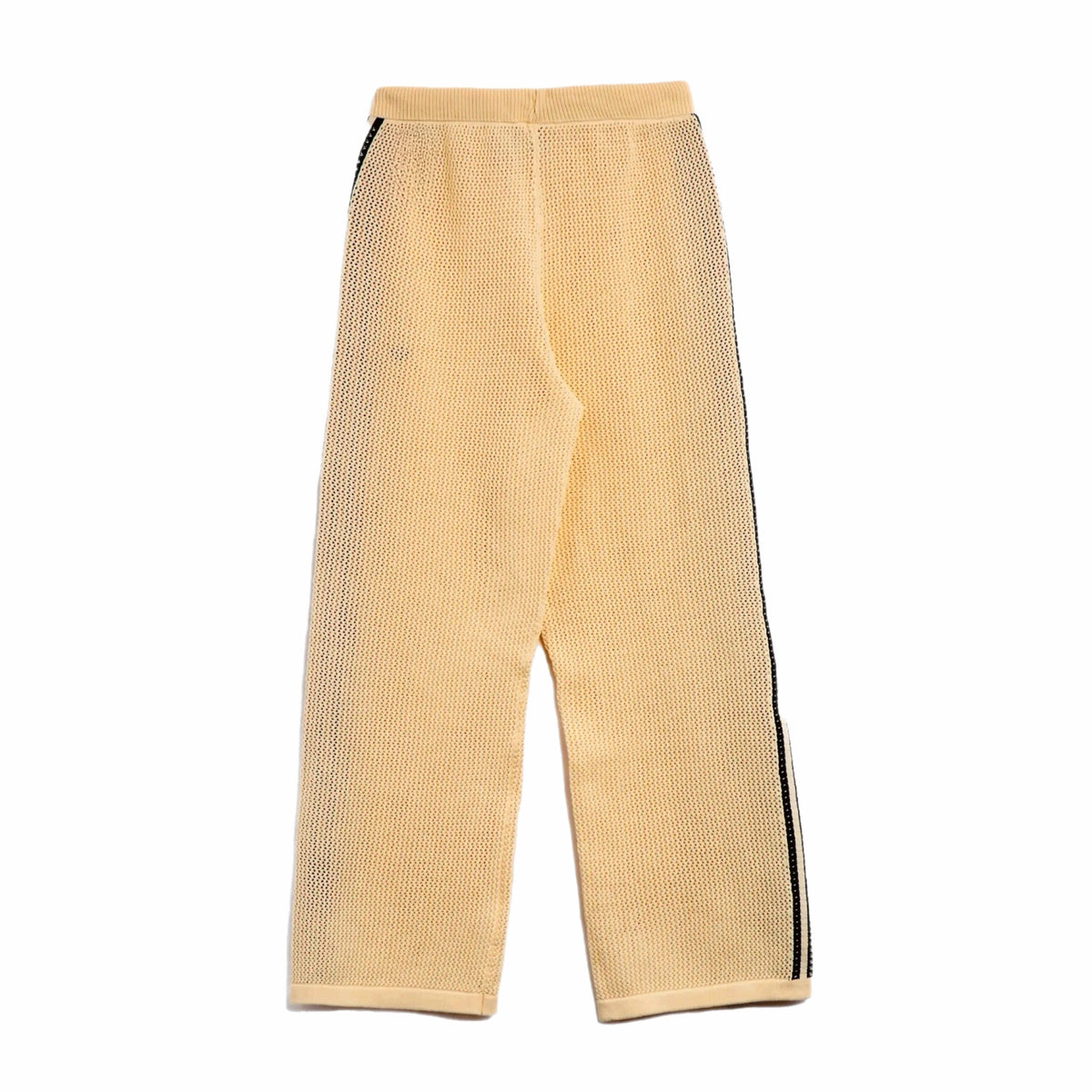 Pantalon de survêtement signature beige détail crochet ATNT PARIS, vue de dos.