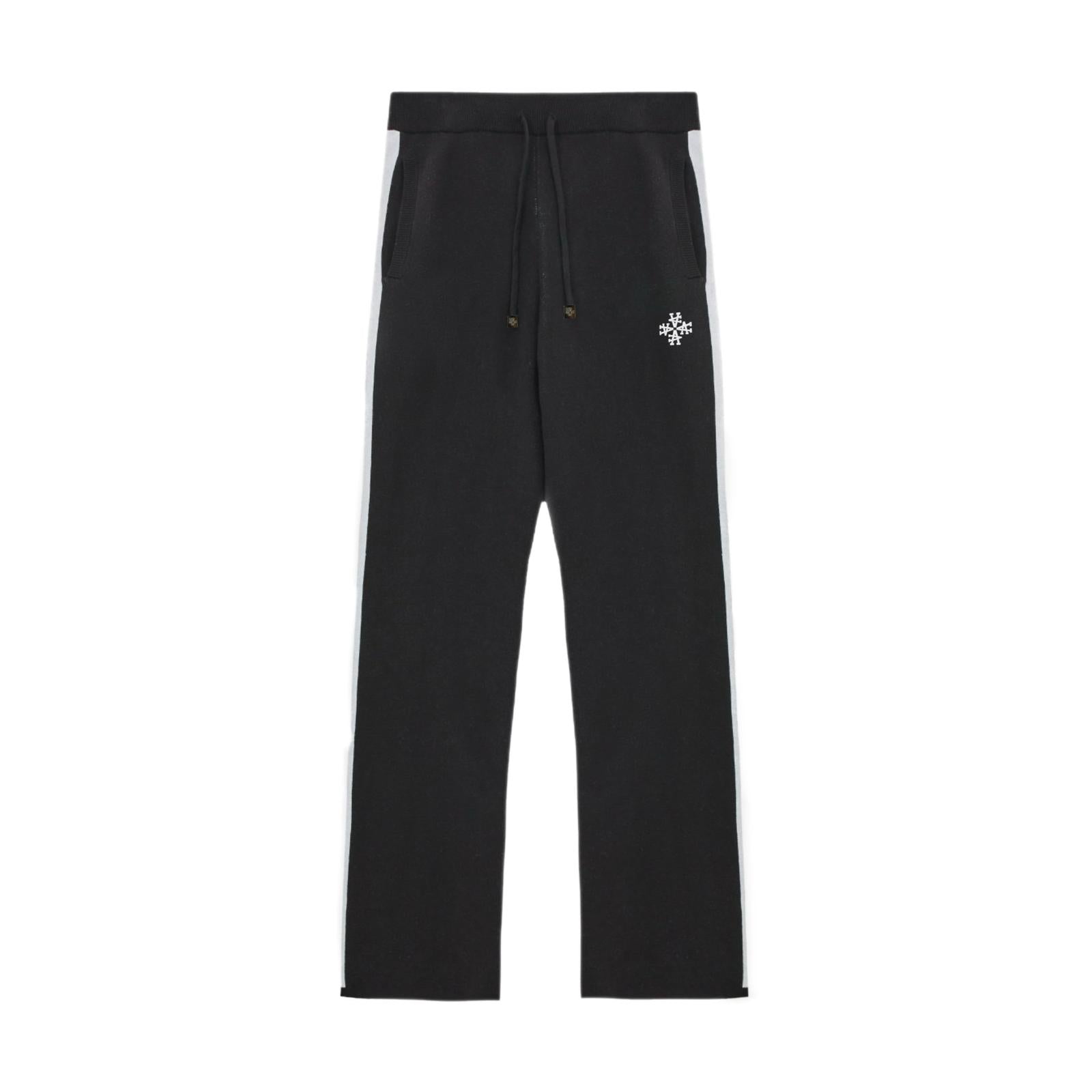 Pantalon Knitted Noir Signature rayures latérales