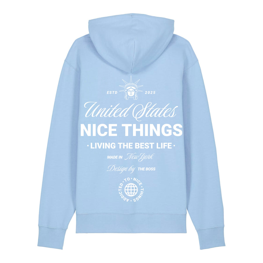 Sweat Capuche Light Blue –  Nyc Héritage