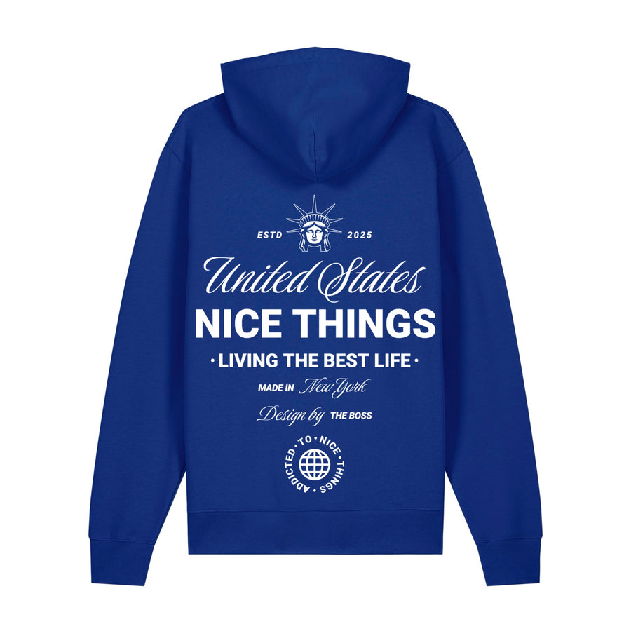 Sweat Capuche Bleu roi  –  NYC Héritage