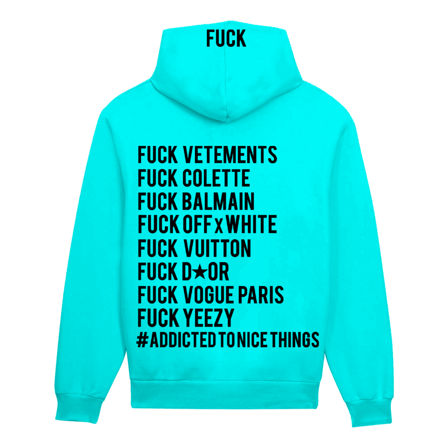 Sweat Capuche Bleu Tiffany Fuck Vêtements