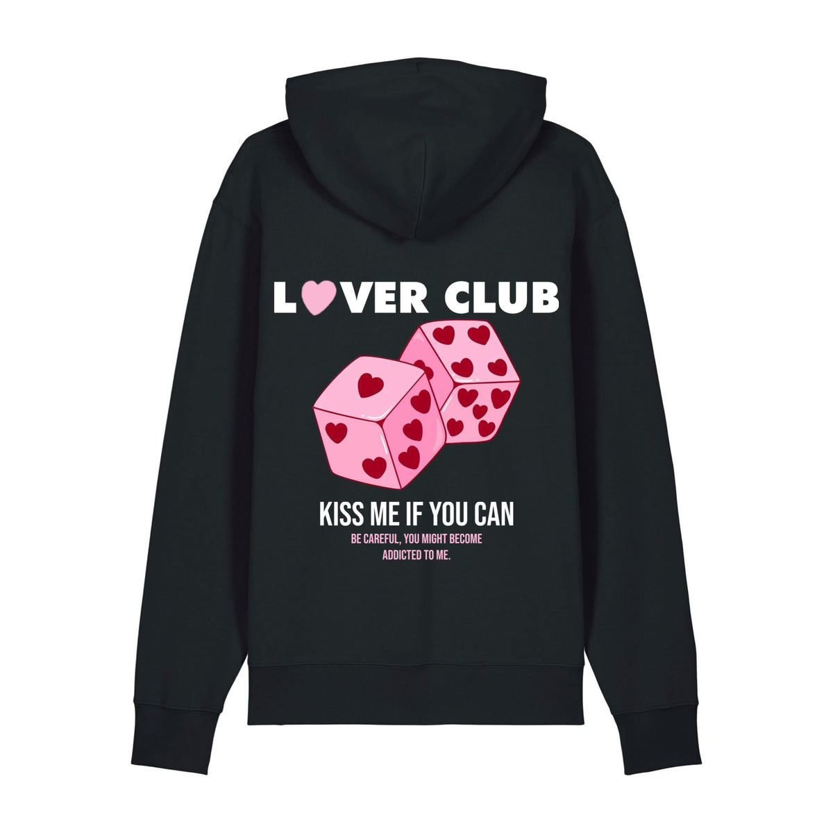 Sweat à capuche lovers club noir ATNT PARIS, vue de dos.