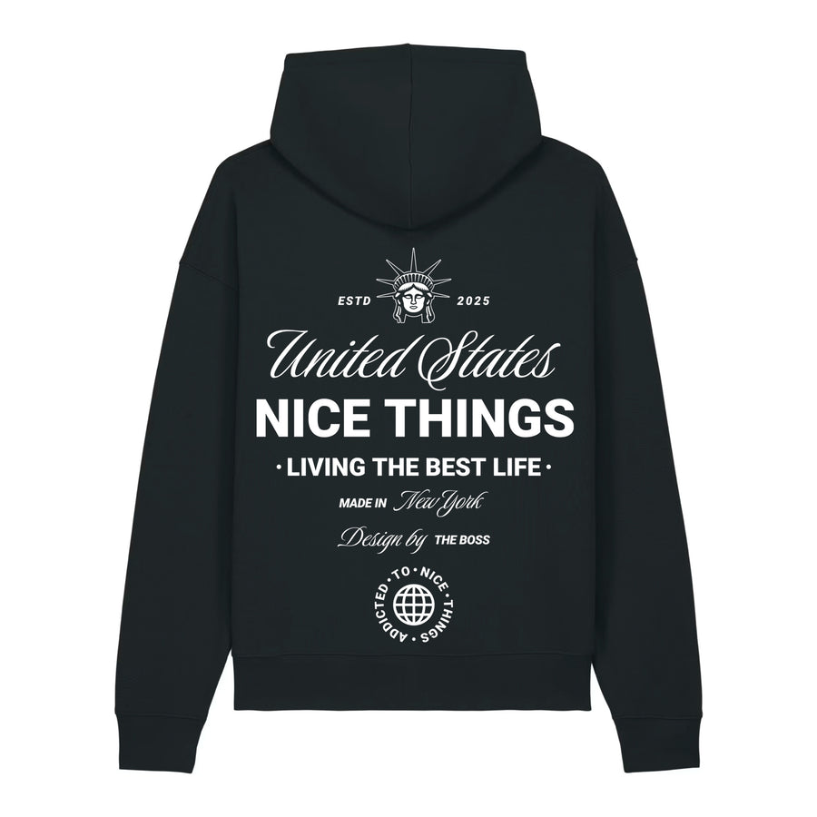 Sweat capuche oversize Noir Nyc Heritage