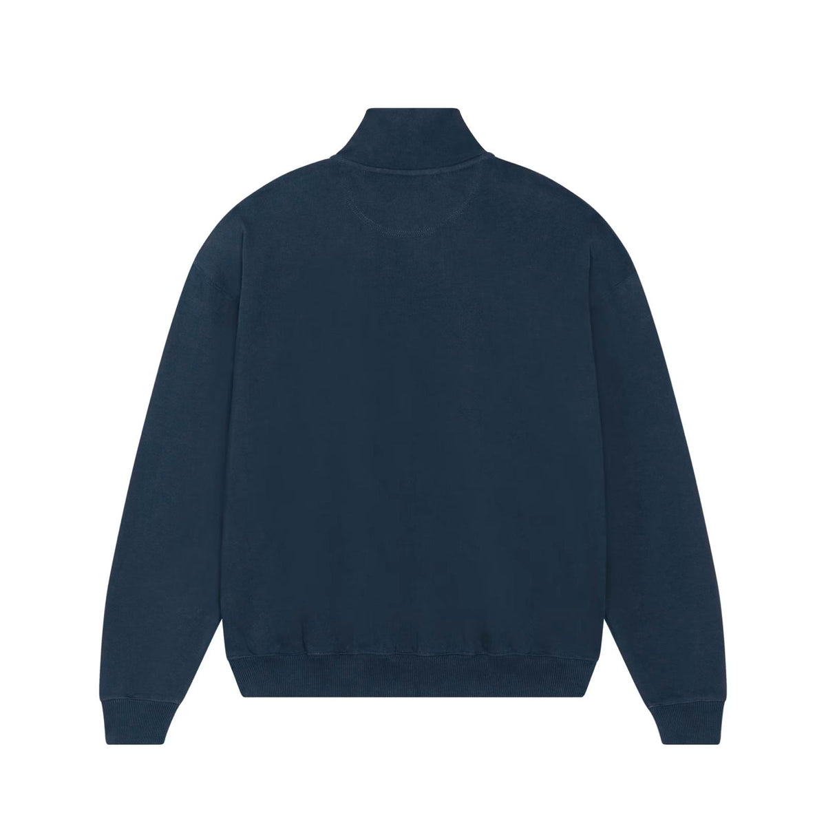 Sweat col trucker bleu marine essentials ATNT PARIS, vue de dos.