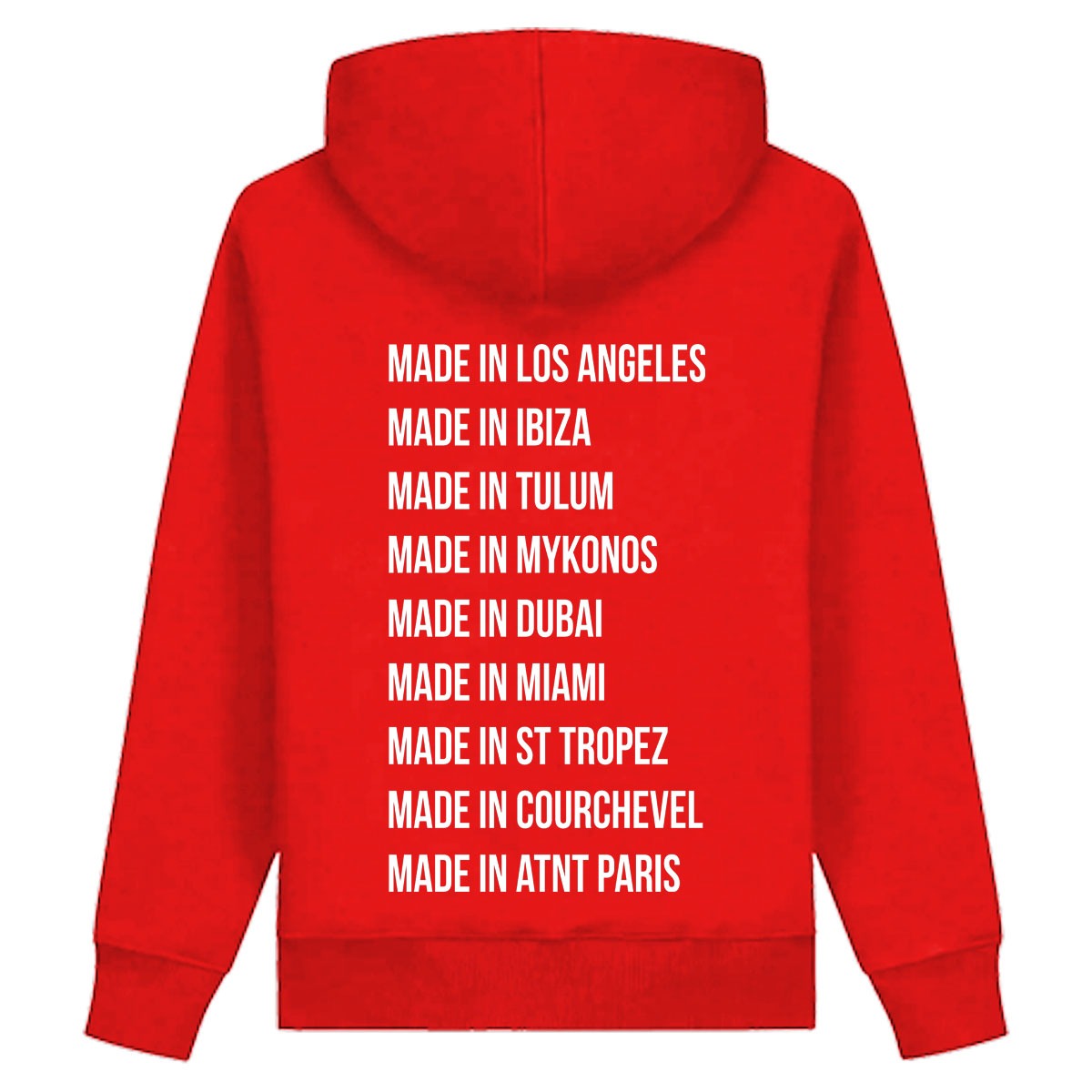 sweat capuche rouge atnt paris made in los angeles soldes 2025