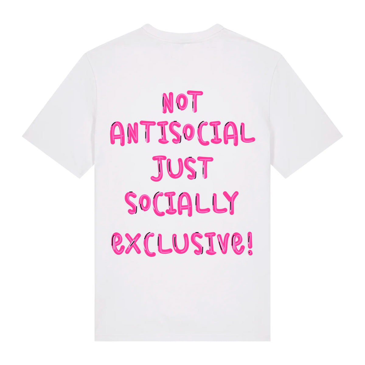 T-shirt blanc not anti social ATNT PARIS, vue de dos.