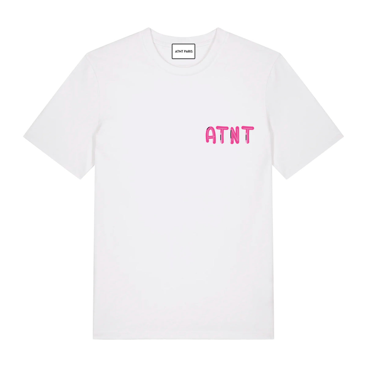 T-shirt blanc not anti social ATNT PARIS, vue de face.