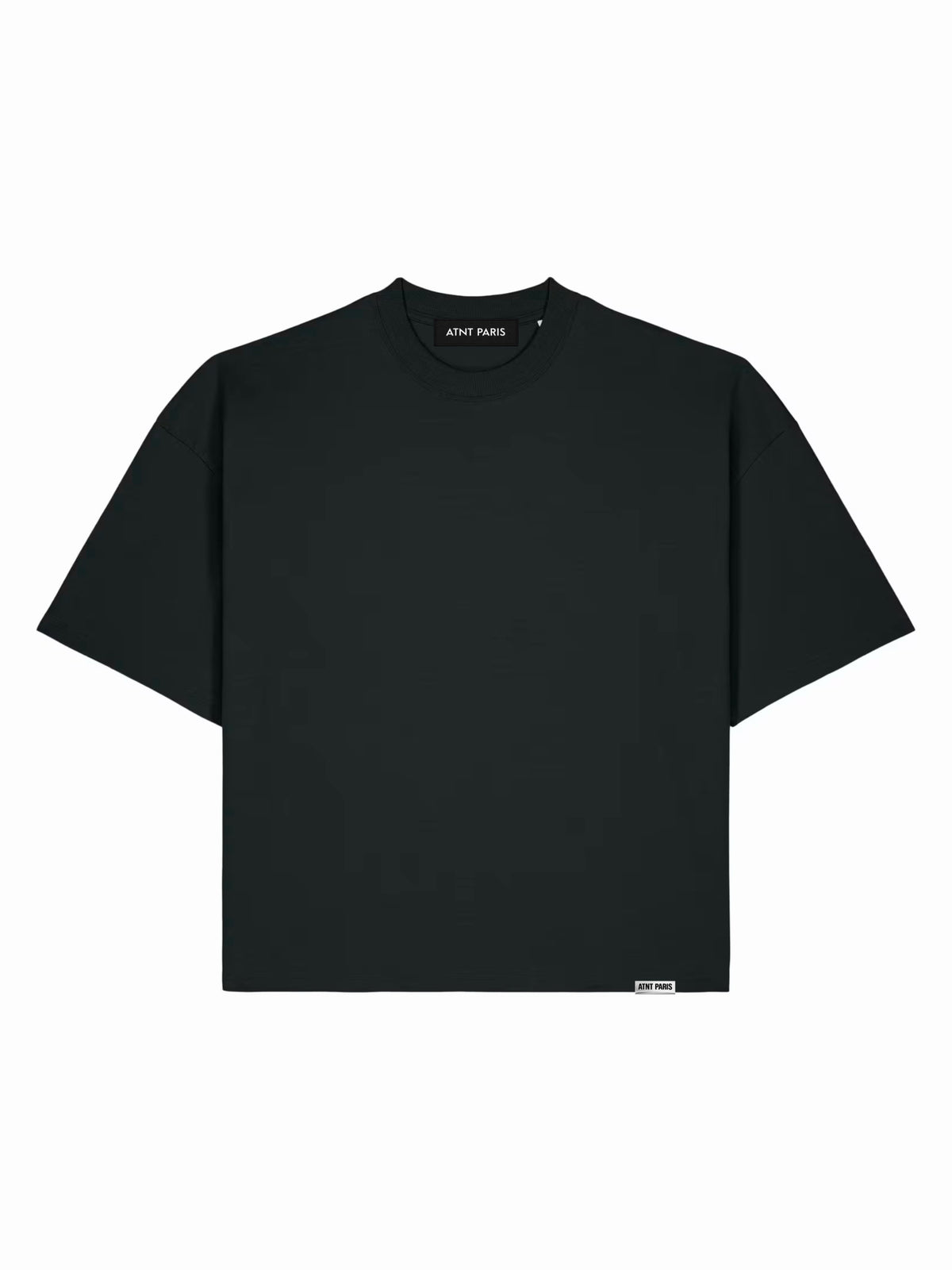 T-shirt boxy noir my last f*ck is my biggest fan ATNT PARIS, vue de face.