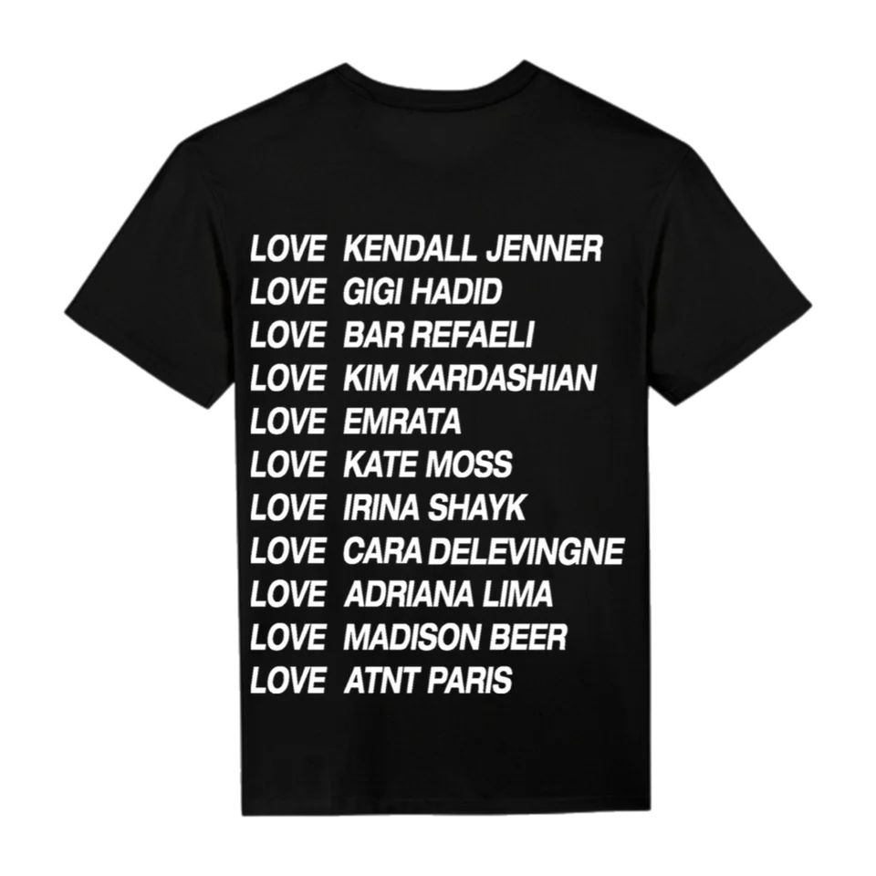 T-shirt noir unisexe love ATNT PARIS, vue de dos.