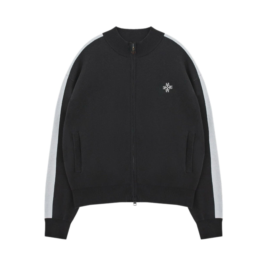 Veste Knitted Noir Signature rayures latérales