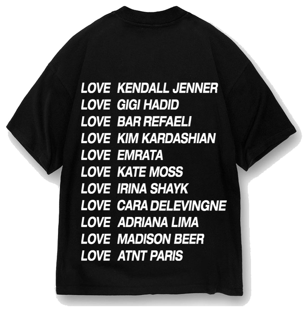 Love t-shirt oversize noir ATNT PARIS, vue de dos.